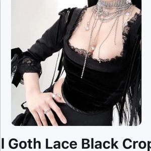 Renaissance goth black velvet bodice long sleeve top Killstar Italian lolita